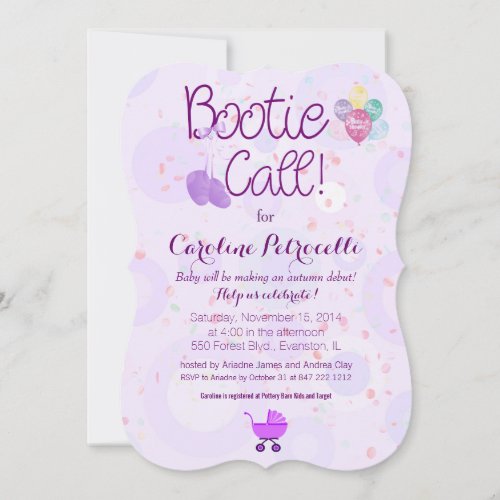 bootie call baby shower invitation