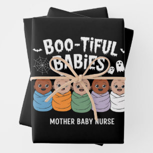 Bootiful Babies Mother Baby Nurse Halloween Wrapping Paper Sheets