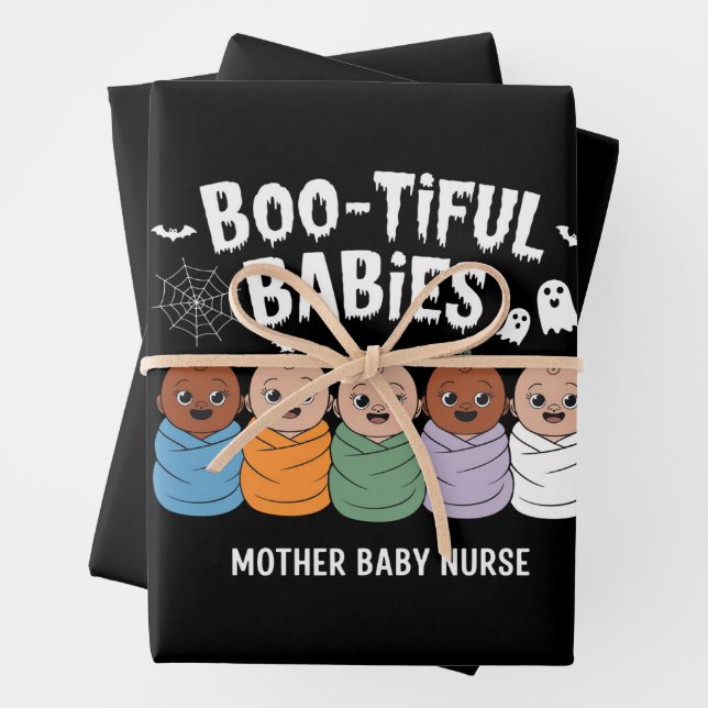 Bootiful Babies Mother Baby Nurse Halloween  Wrapping Paper Sheets (In situ)
