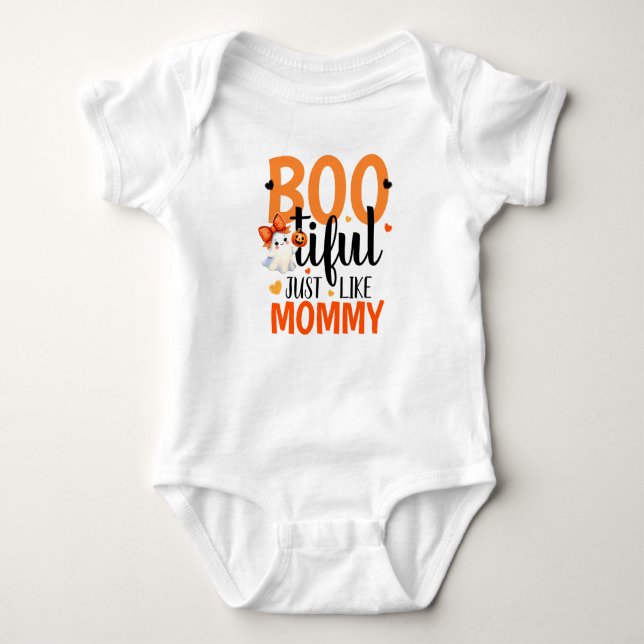 Bootiful Baby Girl's First Halloween Baby Bodysuit (Front)