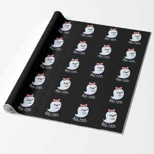 Bootiful Funny Girly Halloween Ghost Pun Wrapping Paper