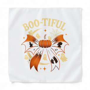 Bootiful Funny Halloween Coquette Bow Pumpkin Bandana