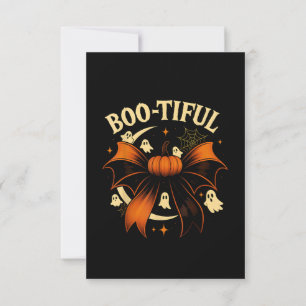 Bootiful Funny Halloween Coquette Bow Pumpkin Invitation