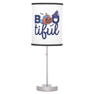 Bootiful Halloween Funny Unicorn Pumpkin lantern Table Lamp