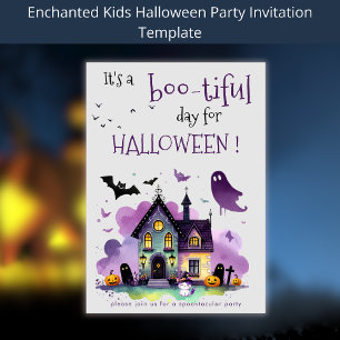 Bootiful Halloween Kids Costume Spooky Party Invitation