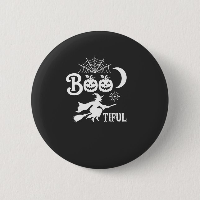 Bootiful Halloween Witch Moon Design_1 Button (Front)