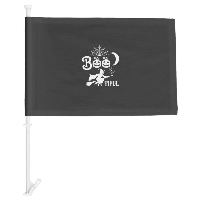 Bootiful Halloween Witch Moon Design_1 Car Flag (Front)