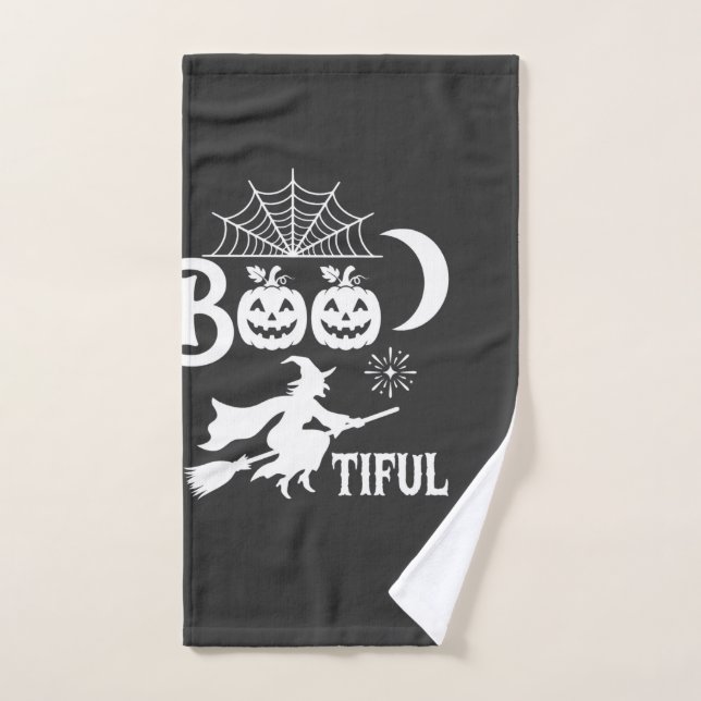 Bootiful Halloween Witch Moon Design_1 Hand Towel (Hand Towel)