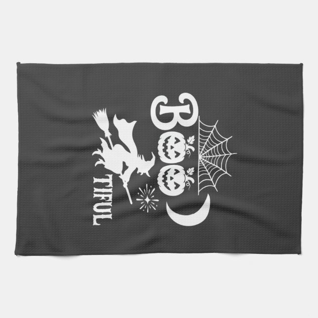 Bootiful Halloween Witch Moon Design_1 Kitchen Towel (Horizontal)