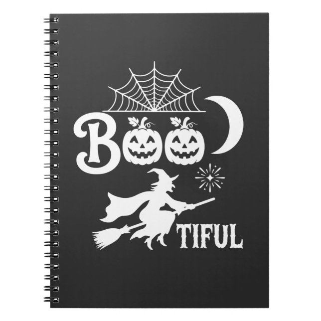Bootiful Halloween Witch Moon Design_1 Notebook (Front)