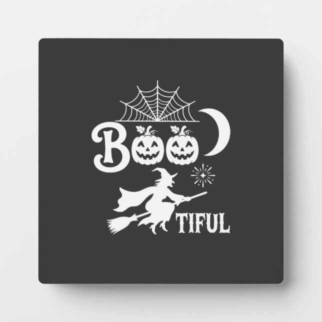 Bootiful Halloween Witch Moon Design_1 Plaque (Front)