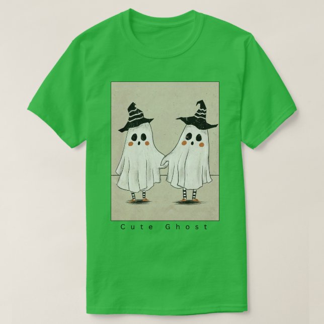 Bootiful Haunts Halloween Cute Ghost T-Shirt (Design Front)