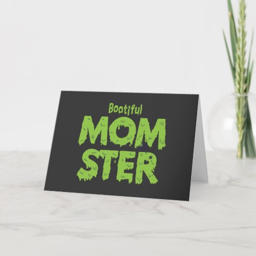 Bootiful Momster Mom Funny Halloween Puns Card