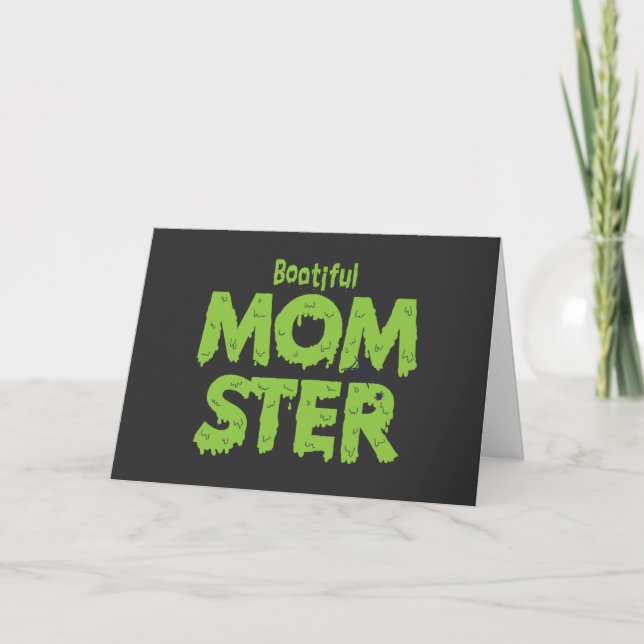 Bootiful Momster Mom Funny Halloween Puns Card (Front)
