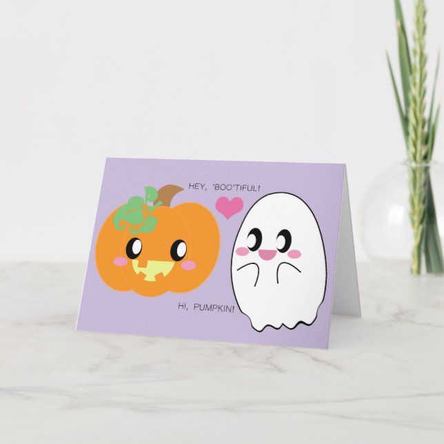 BOOtiful Pumpkin Love Greeting Card (Front)