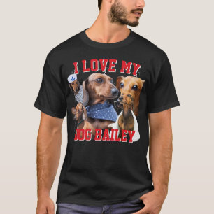 Bootleg I Love My Dog Custom Name & Photo Men T-Shirt