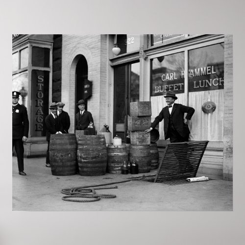 Bootleg Liquor Raid 1923 Vintage Photo Poster