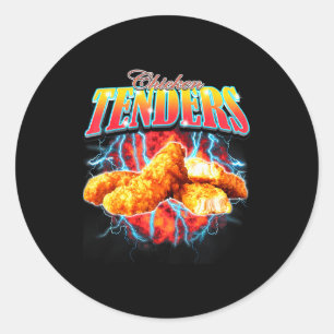 Bootleg Rap Funny Chicken Tenders Vintage 90s Heav Classic Round Sticker