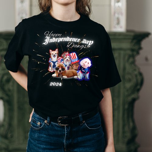 Bootleg Red White Blue 90s Independence Day Dogs T_Shirt
