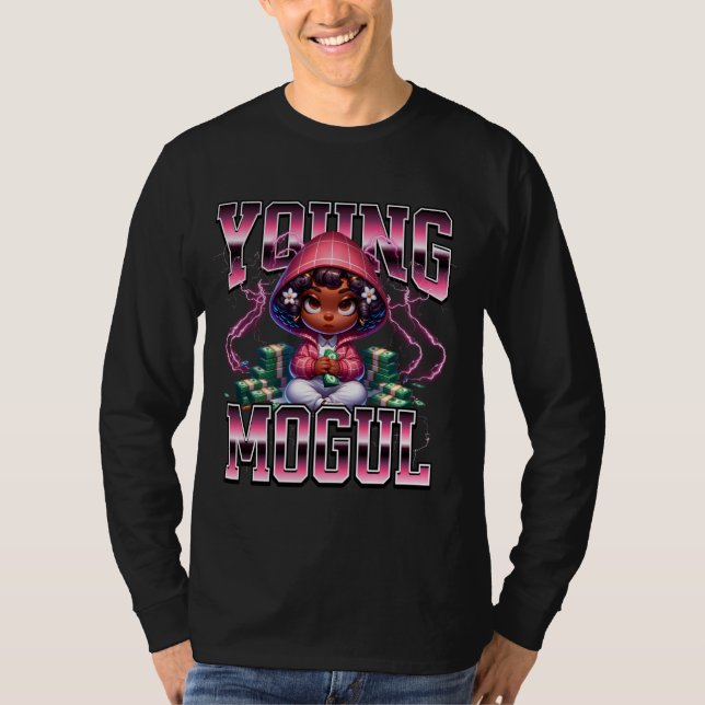Bootleg style young mogul African American girl mo T-Shirt (Front)