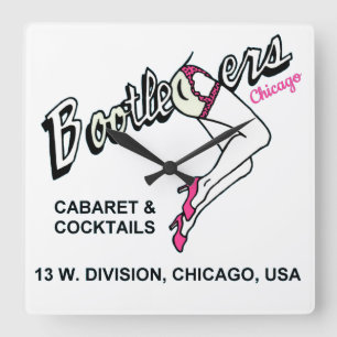 Bootleggers Cabaret and Cocktails, Chicago, IL Square Wall Clock