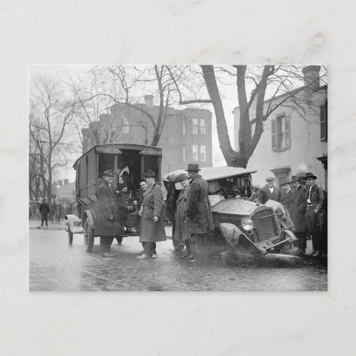 Bootleggers Wrecked Car 1922 Postcard