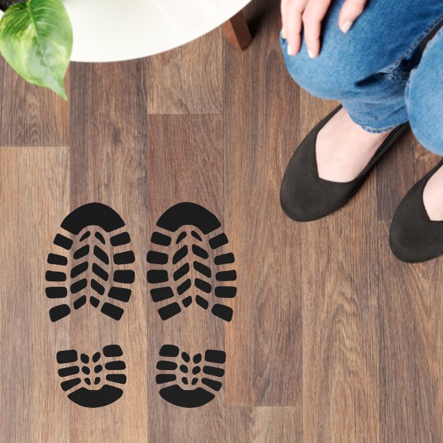 Bootprint left / right Black boot floor prints Decals (Floor)