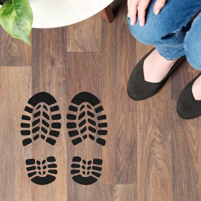 Left Boot Prints Bootprint left / right Black boot floor prints Decals | Zazzle