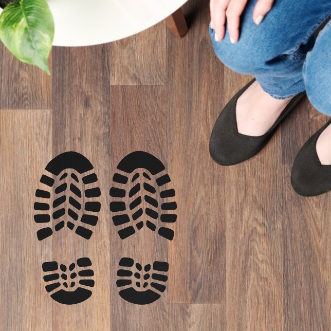 Bootprint left / right Black boot floor prints Floor Decals (Floor)