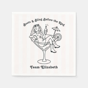 Boots and Bling Before the Ring Bachelorette Napkins