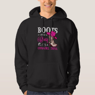 Boots And Bling It's A Cowgirl Thing Rodeo Hat Hoodie