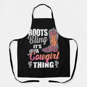 Boots And Bling Its A Cowgirl Thing Western Cactus Apron