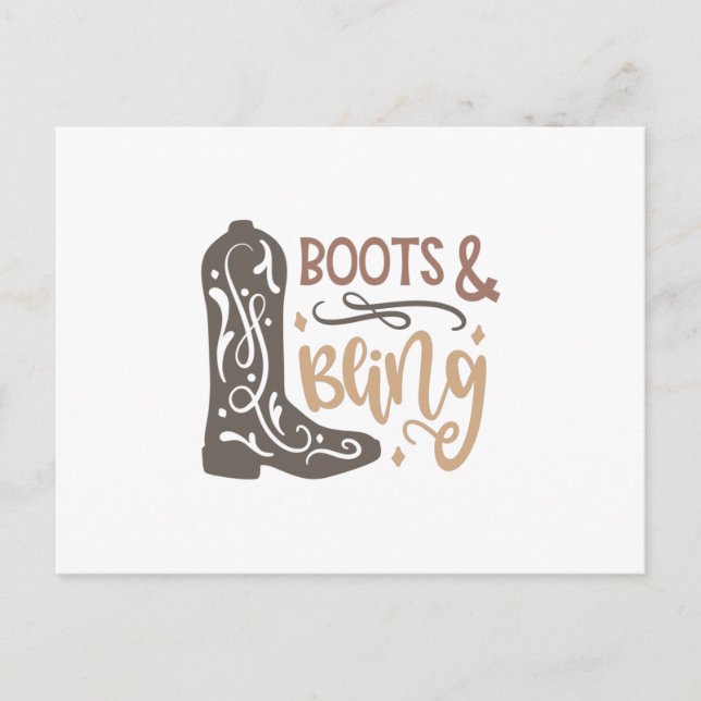 Boots and Bling Postcard (Front)