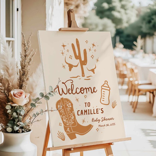 Boots and Bottles Baby Shower Welcome Sign (Boots and Bottles Baby Shower Welcome sign)