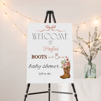 Boots and Bows Baby Shower Welcome Sign