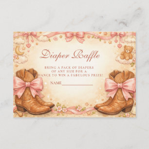 Boots And Bows Western Diapper Raffle Enclosure Card