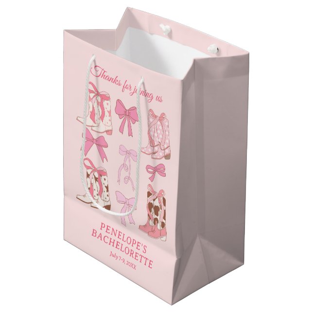 Boots and Bows Western Personalized Gift Bag (Front Angled)
