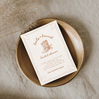 Boots and brunch bridal shower invitation
