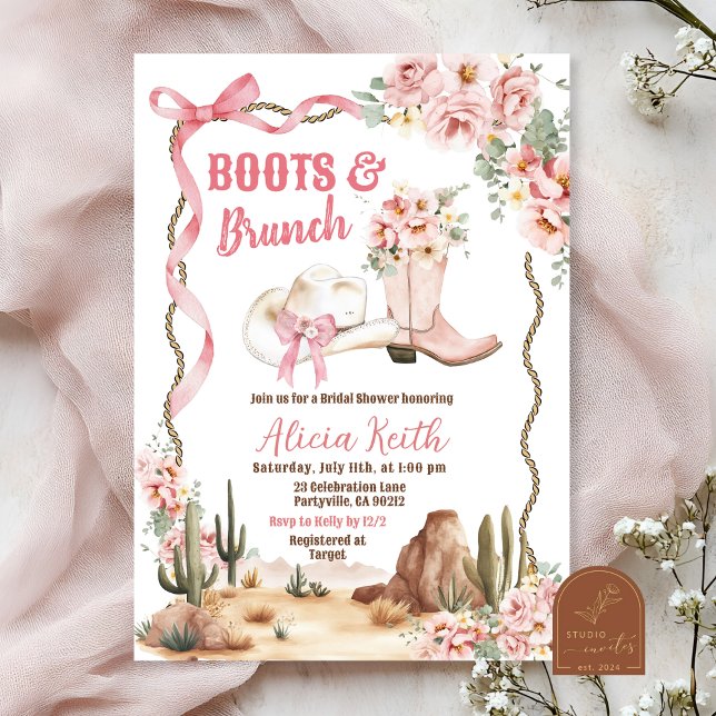 Boots and Brunch Bridal Shower Invitation (Creator Uploaded)