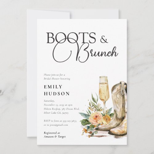 Boots and Brunch Western Bridal Shower Invitation