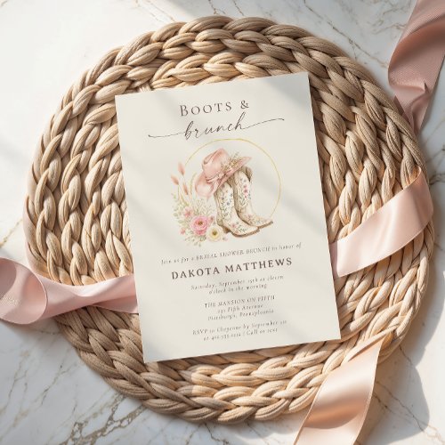Boots and Brunch Western Floral Bridal Shower Invitation