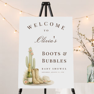 Boots And Bubbles Elegant Westeren Baby Shower Foam Board