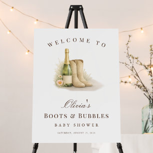 Boots And Bubbles Simple Country Baby Shower  Foam Board
