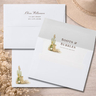 Boots and Bubbles Simple Western Baby Shower Envelope
