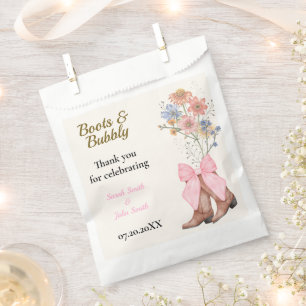 Boots and Bubbly Bridal Shower Favor Bag