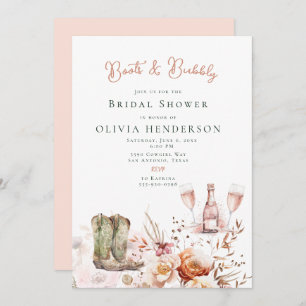 Boots and Bubbly Bridal Shower Invitation