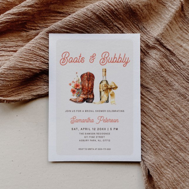 Boots and Bubbly Bridal Shower Invitation (Creator Uploaded)