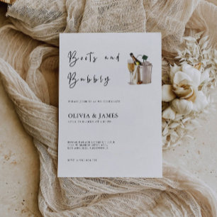 Boots And Bubbly Bridal Shower Invitation