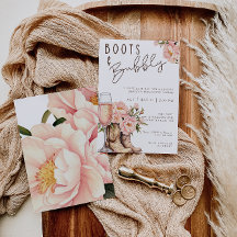 Boots and Bubbly Bridal Shower Invitation