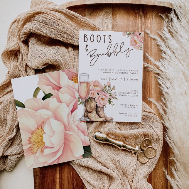Boots and Bubbly Bridal Shower Invitation (Creator Uploaded)